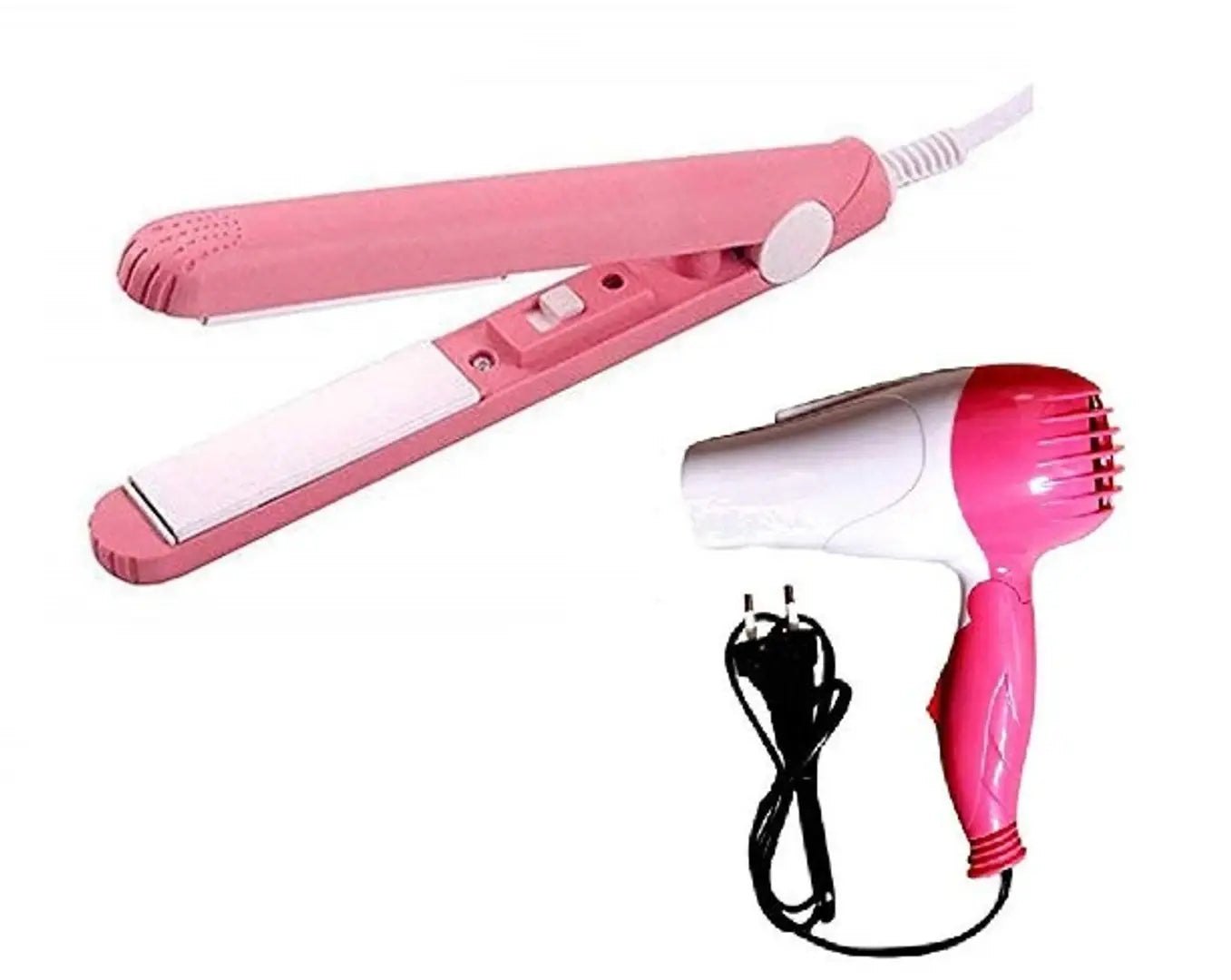 Pack of 2 Combo Mini Hair Straightener And Hair Dryer